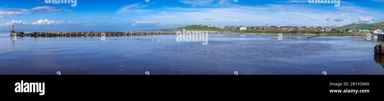 Panoramablick auf den Hafen von Girvan in Ayrshire Stockfoto