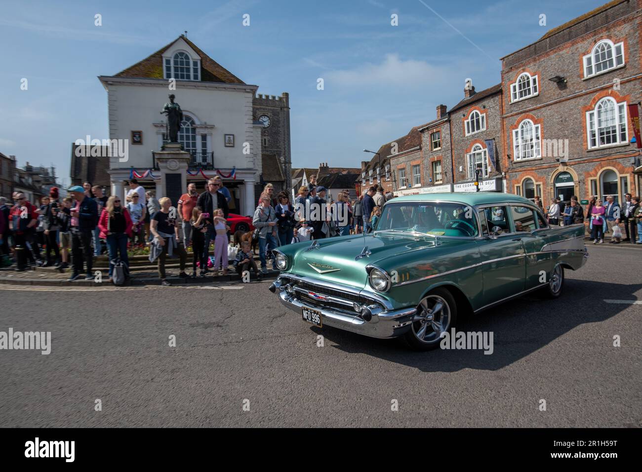 Wallingford Car Rally Mai 14. 2023 - Fahrzeug-Parade durch das Stadtzentrum von Wallingford Stockfoto