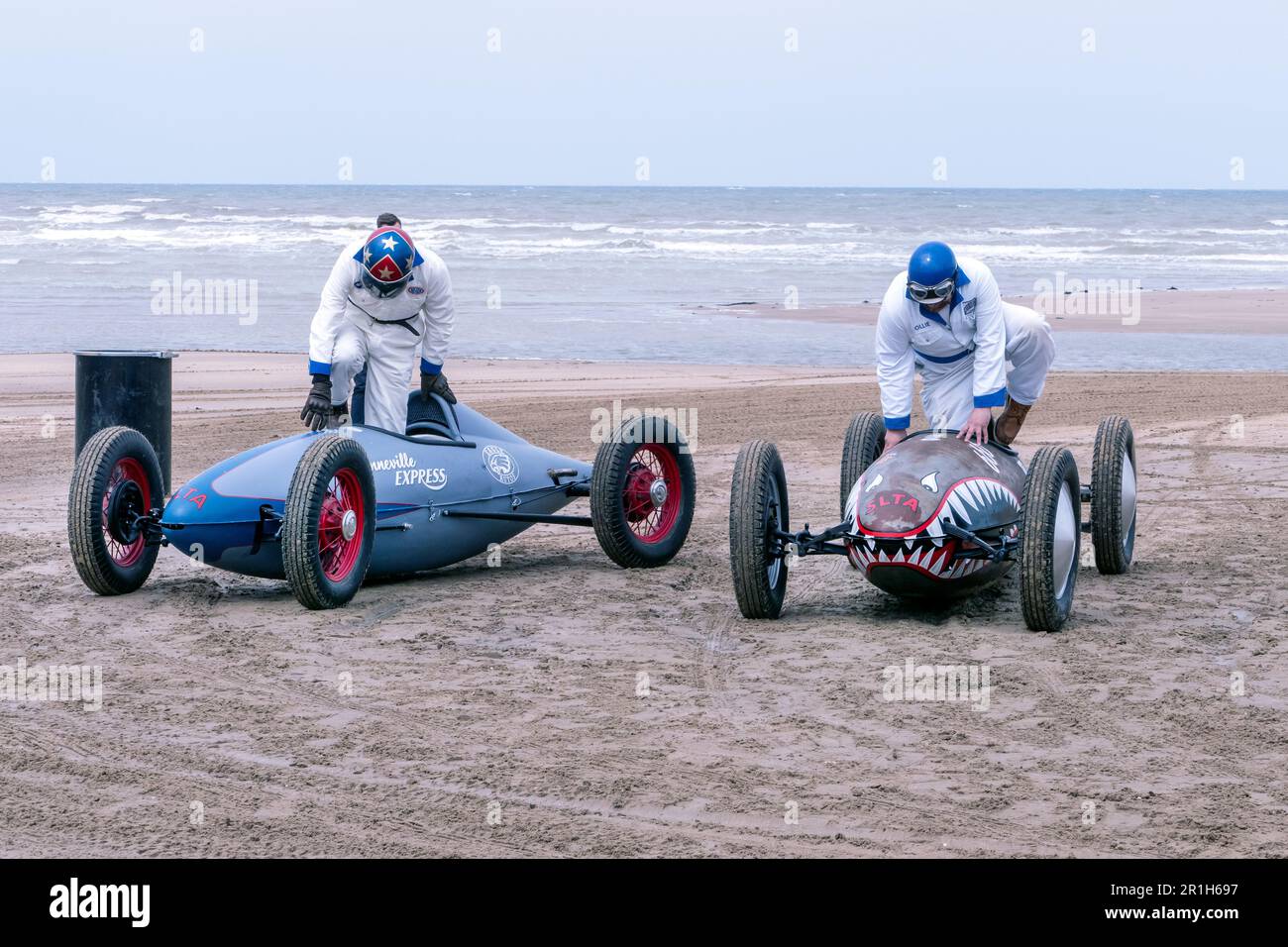 Belly-Tank-Hotrods beim Mille Margate Beach Race 2023 Stockfoto