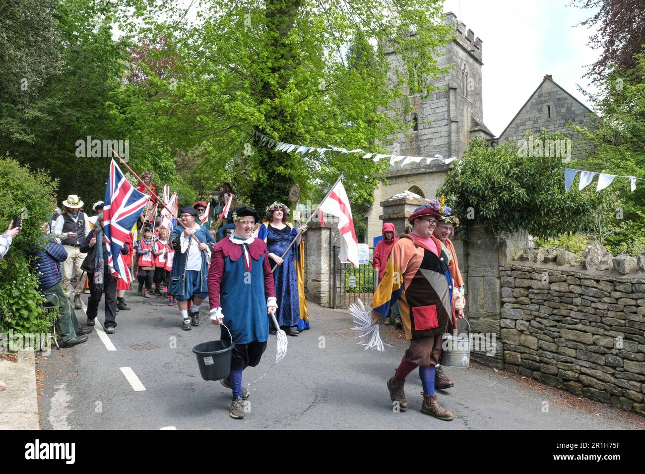 Randwick WAP, ein cotswold Dörfer, traditionelle Quellierung des Frühlings. Ein kleines Dorf in der Nähe von Stroud. Stockfoto