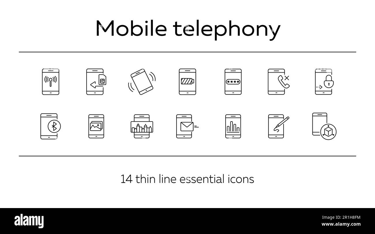 Symbole für Mobiltelefonie Stock Vektor