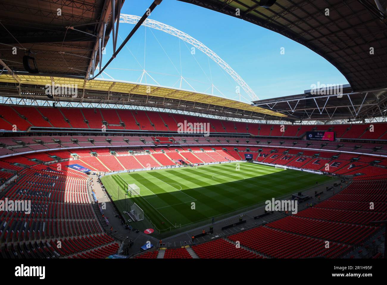London, Großbritannien. 14. Mai 2023. Allgemeiner Blick auf Wembley vor dem Anstoß beim FA-Cup-Spiel der Frauen im Wembley Stadium, London. Das Bild sollte lauten: Gary Oakley/Sportimage Credit: Sportimage Ltd/Alamy Live News Stockfoto