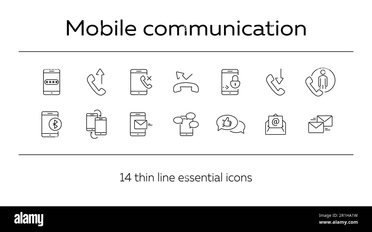 Mobile Kommunikation-Symbole Stock Vektor