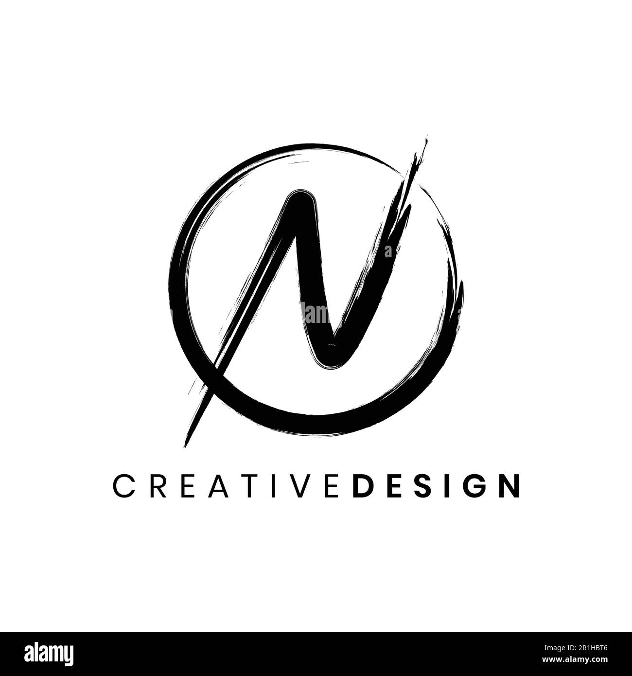 Kreativer Vektor im Design des natürlichen N-Pinselstrichs Stock Vektor