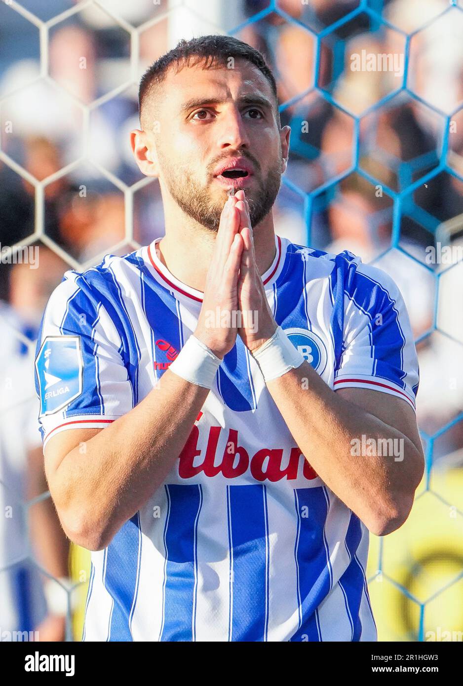 Odense, Dänemark. 12., Mai 2023. Bashkim Kadrii (9) von GEBH, gesehen während des Superliga-Spiels zwischen Odense Boldklub und Aalborg Boldklub im Nature Energy Park in Odense 3F. (Foto: Gonzales Photo - Kent Rasmussen). Stockfoto