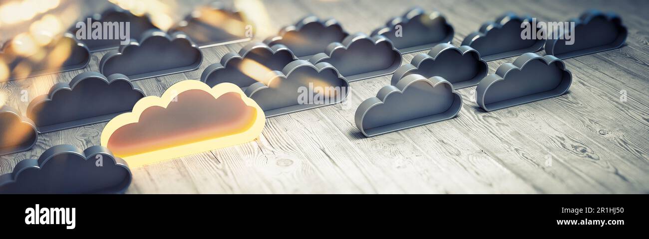 Konzept Cloud-Datenbank. 3d-Rendering Stockfoto