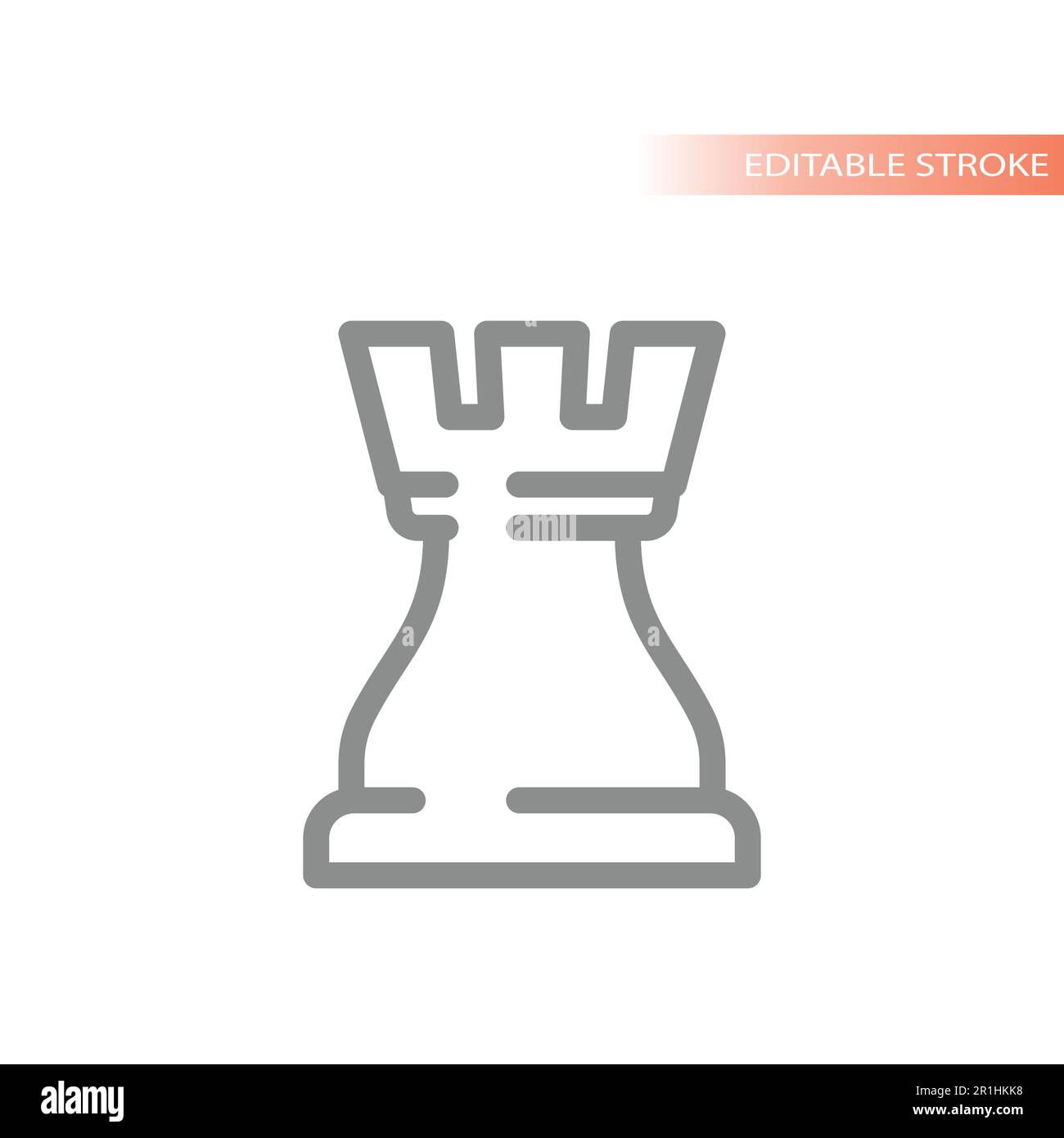 Schachkönigssymbol. Verteidigung, Schutz, sicheres Konzeptliniensymbol. Stock Vektor