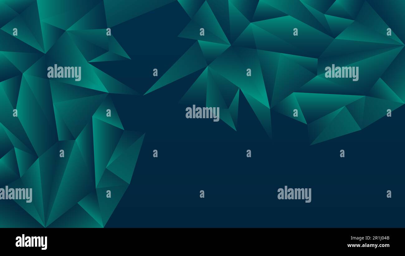 Dunkelblauer Hintergrund mit geometrischem Design und einer Vielzahl von Formen Stockfoto