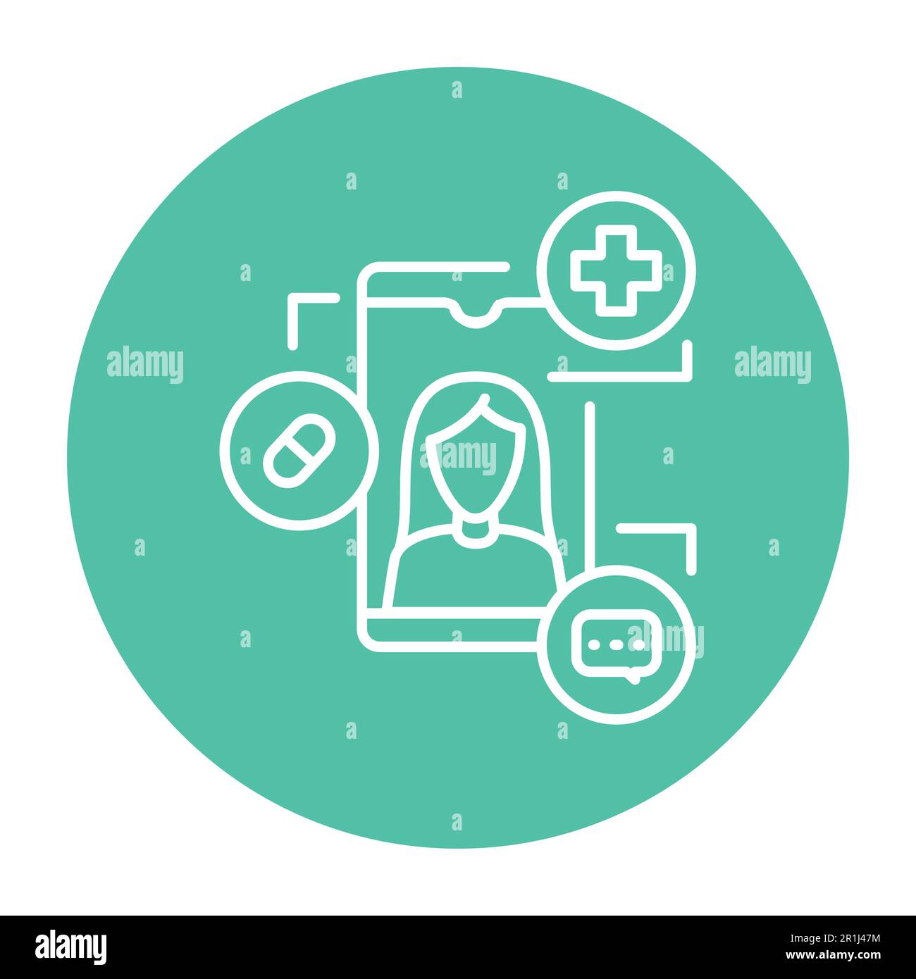 Symbol für eHealth-Farblinien. Piktogramm für Webseite, mobile App, Promo. Stock Vektor