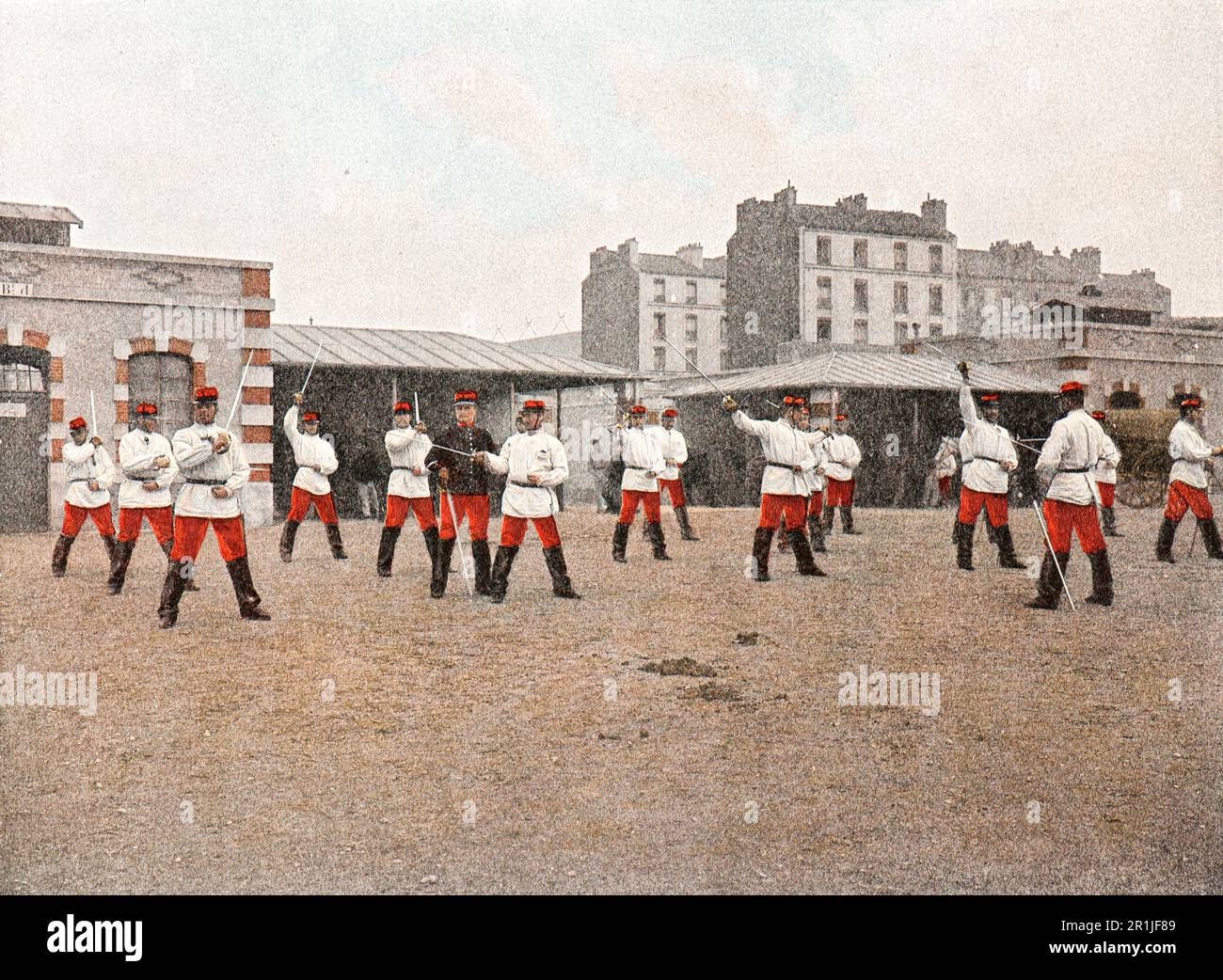 Bilder aus dem Leben eines Soldaten, ein französisches Militäralbum aus dem Jahr 1890 namens „L'Album Militaire“ Stockfoto