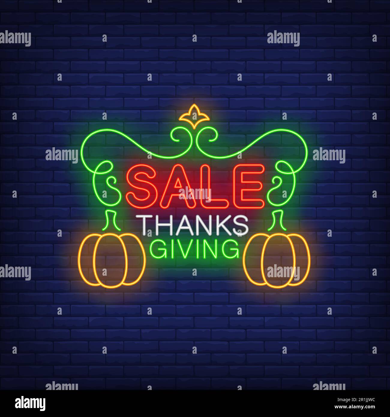 Thanksgiving-Verkauf Neonschild Stock Vektor
