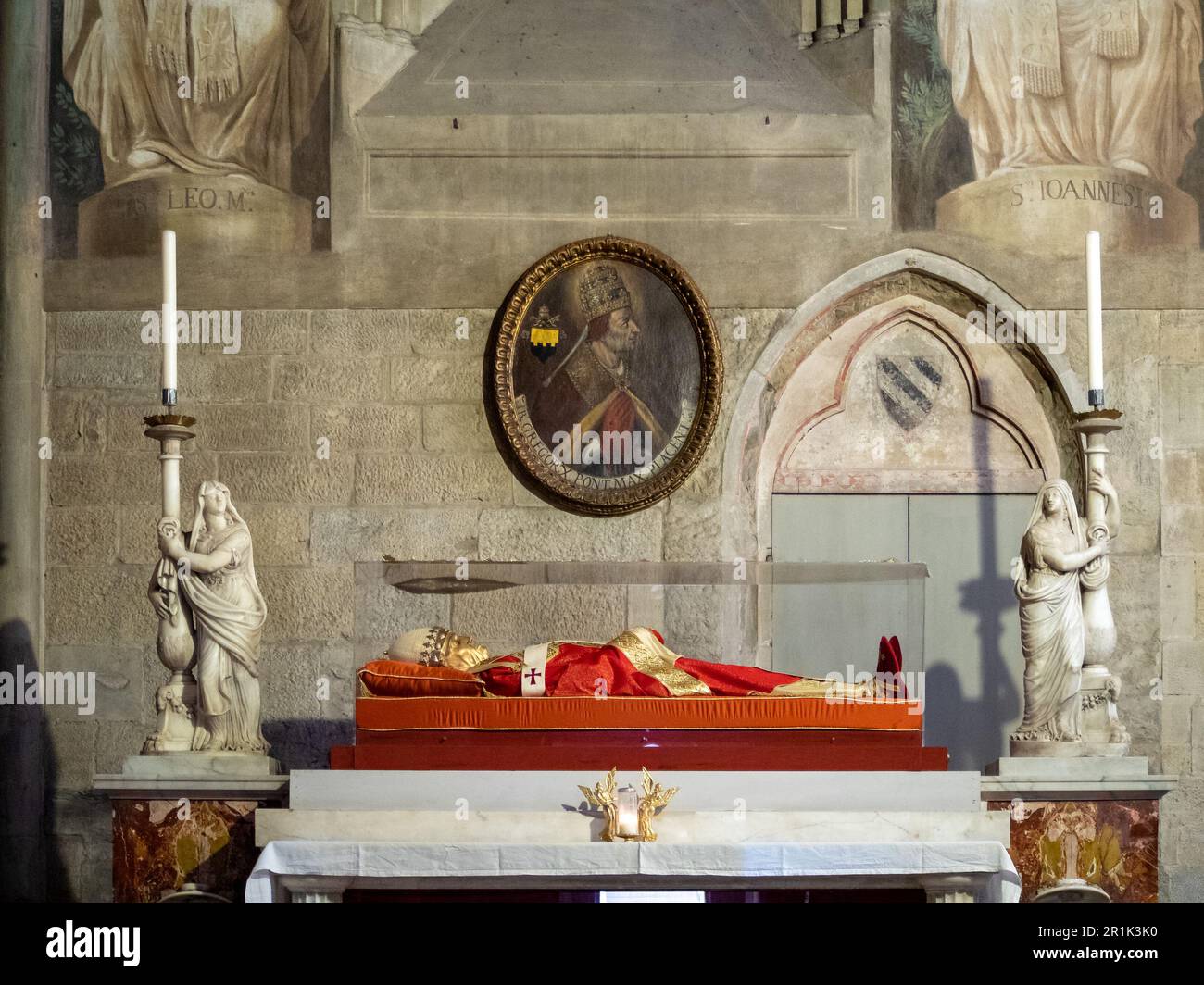 Grabdenkmal der Kathedrale von Arezzo von Papst Gregor X Stockfoto