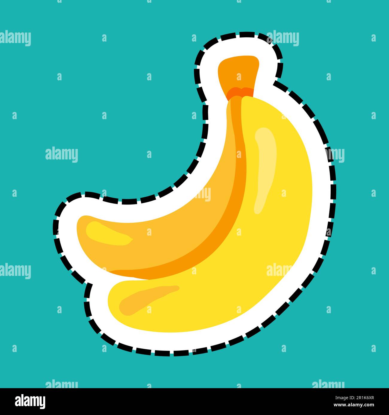 Flache Vektordarstellung von Bananenfrüchten. Exotische frische, tropische Früchte Cartoon-Clipart, Patch Stock Vektor