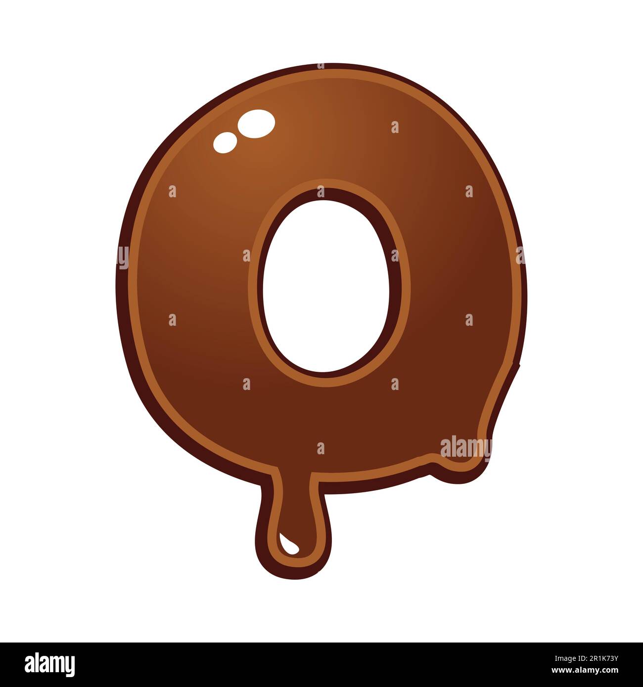 Schriftartbuchstabe O für Schokoladenschmelze Stock Vektor