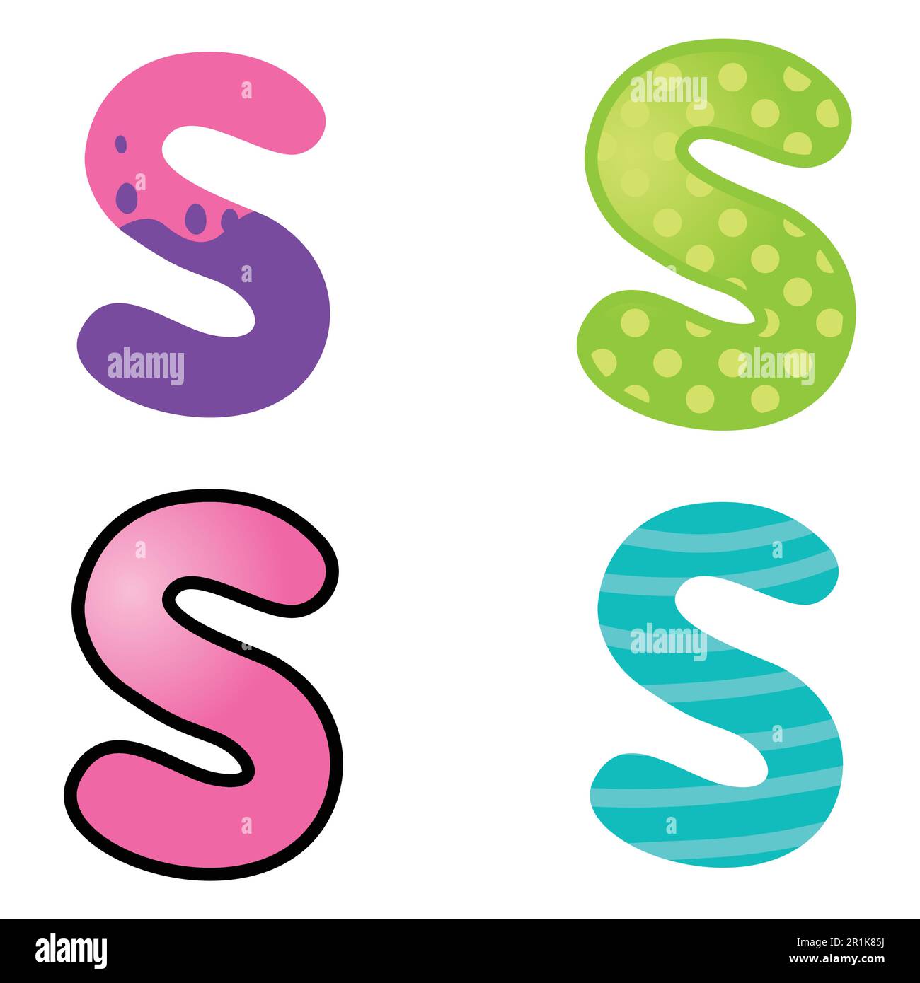 Bunter Cartoon Schrifttyp Buchstabe S Stock Vektor