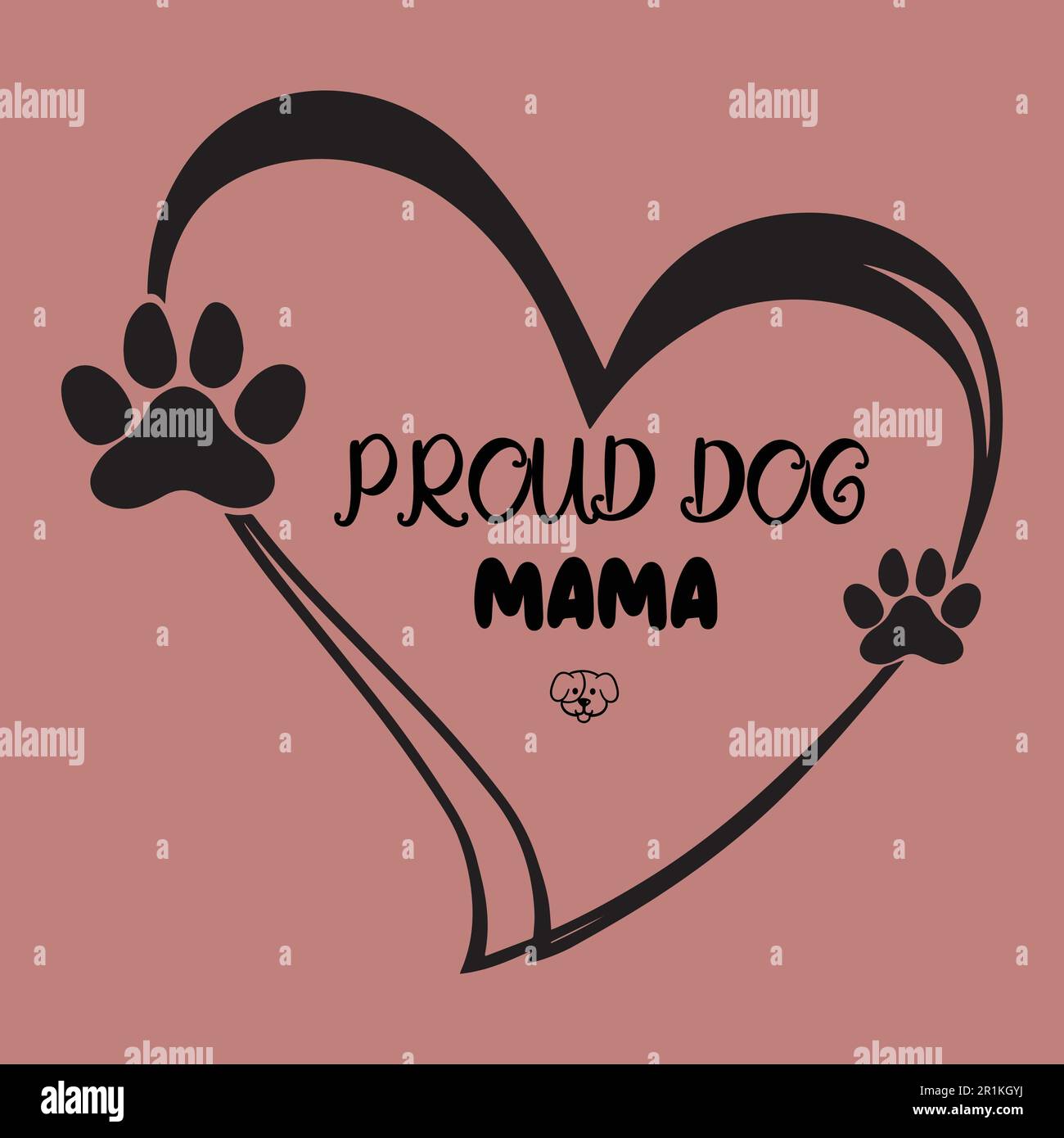 T-Shirt-Design mit stolzem Hund und Mama-Hund Stock Vektor