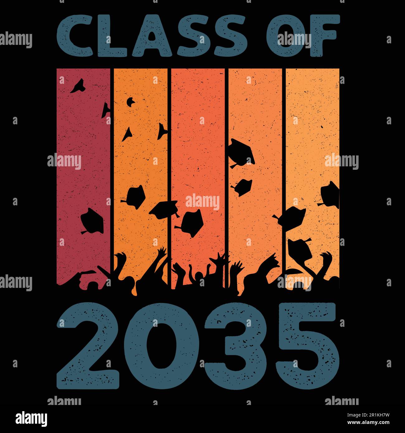 Modisches T-Shirt-Design der Klasse 2035 Stock Vektor
