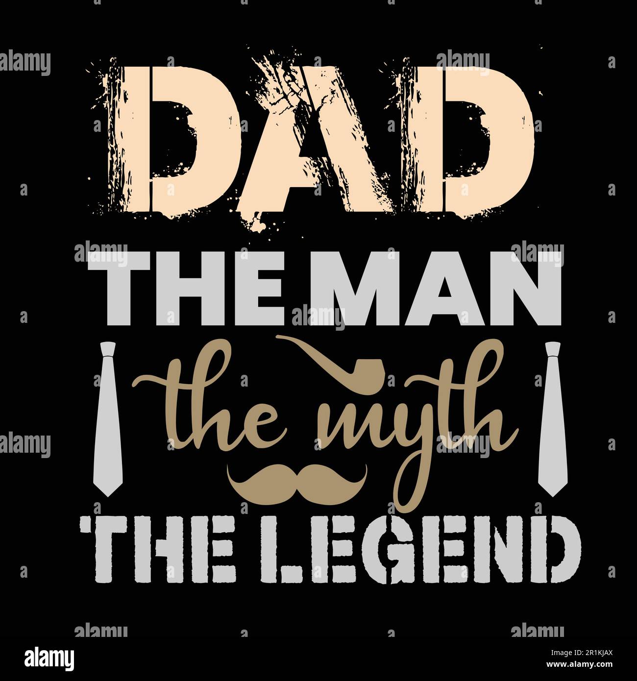 Dad, der Mann, der Mythos, das T-Shirt-Design der Legende Stock Vektor