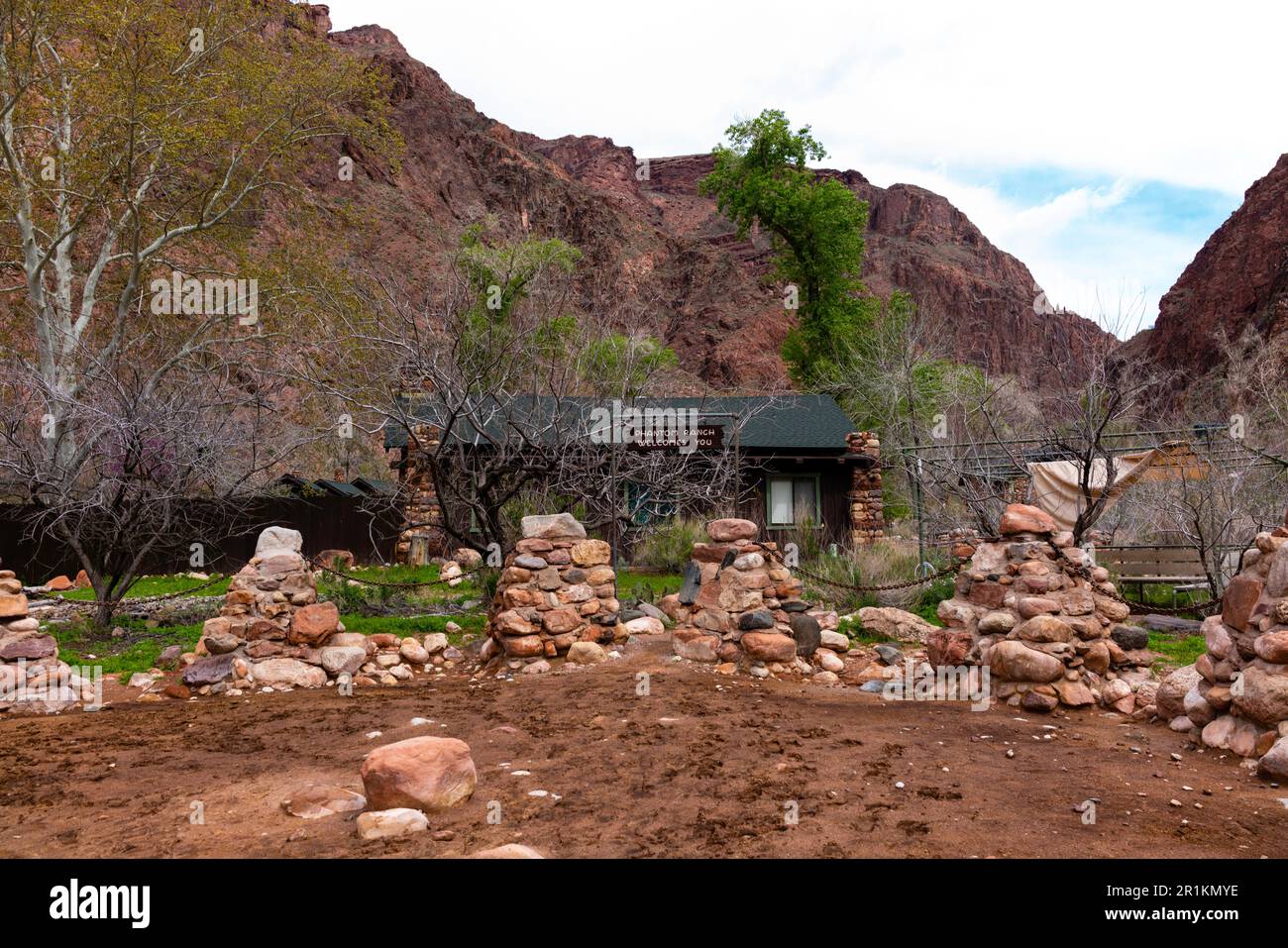 Corral auf der Phantom Ranch. Grand Canyon-Nationalpark, Arizona, USA. Stockfoto