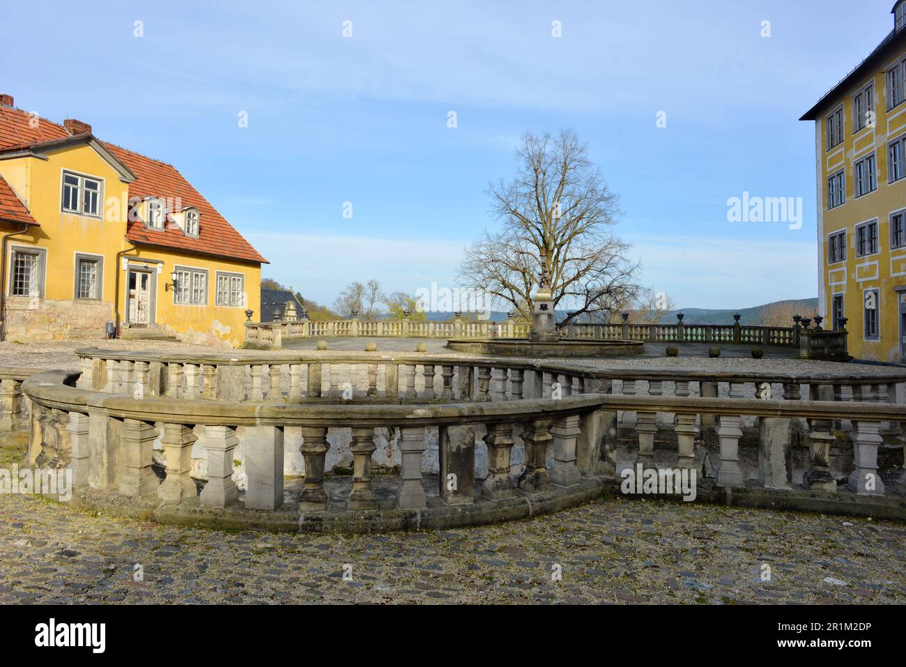 Schloss Heidecksburg in Rudolstadt, Deutschland, Blick auf den Innenhof Stockfoto