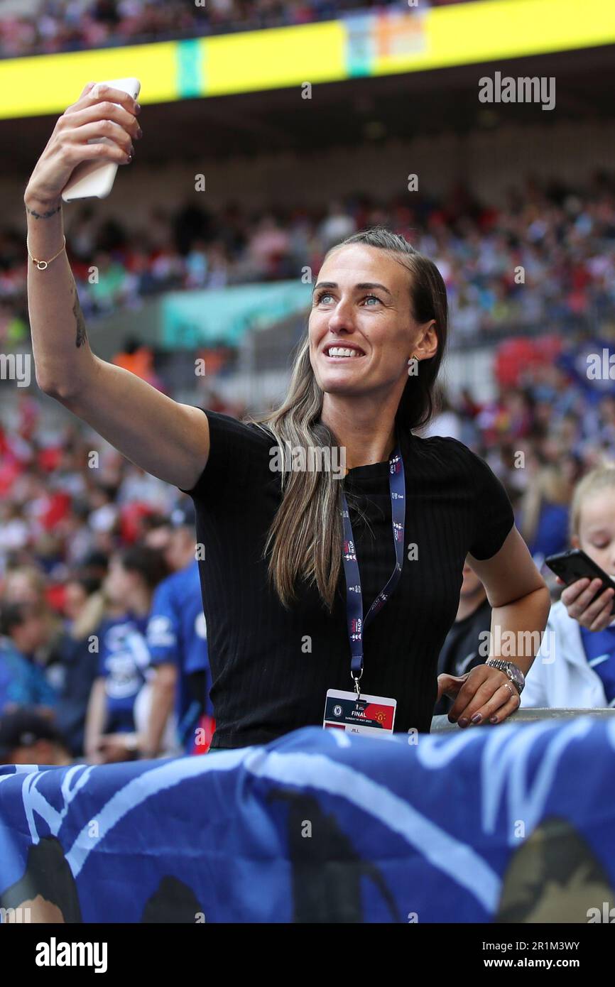 London, Großbritannien. 14. Mai 2023. Ex-Fußballer Jill Scott während des Vitality Women's FA Cup-Finales zwischen Chelsea und Manchester United im Wembley Stadium, London, am Sonntag, den 14. Mai 2023. (Foto: Tom West | MI News) Guthaben: MI News & Sport /Alamy Live News Stockfoto