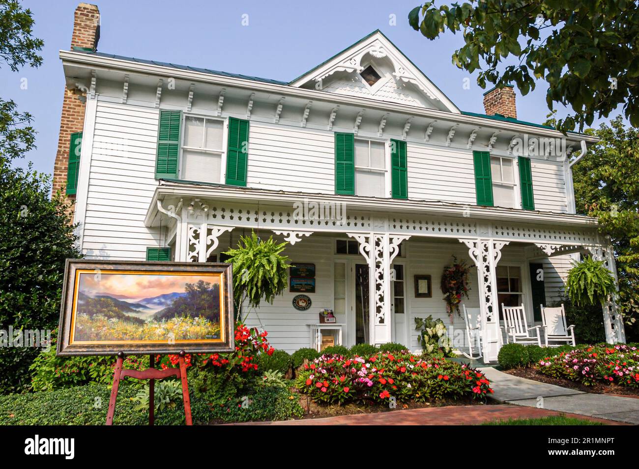 Tennessee Sevierville, Robert Tino Art Gallery, Gemälde Verkauf Einkaufen vor dem Haus am Eingang, Stockfoto