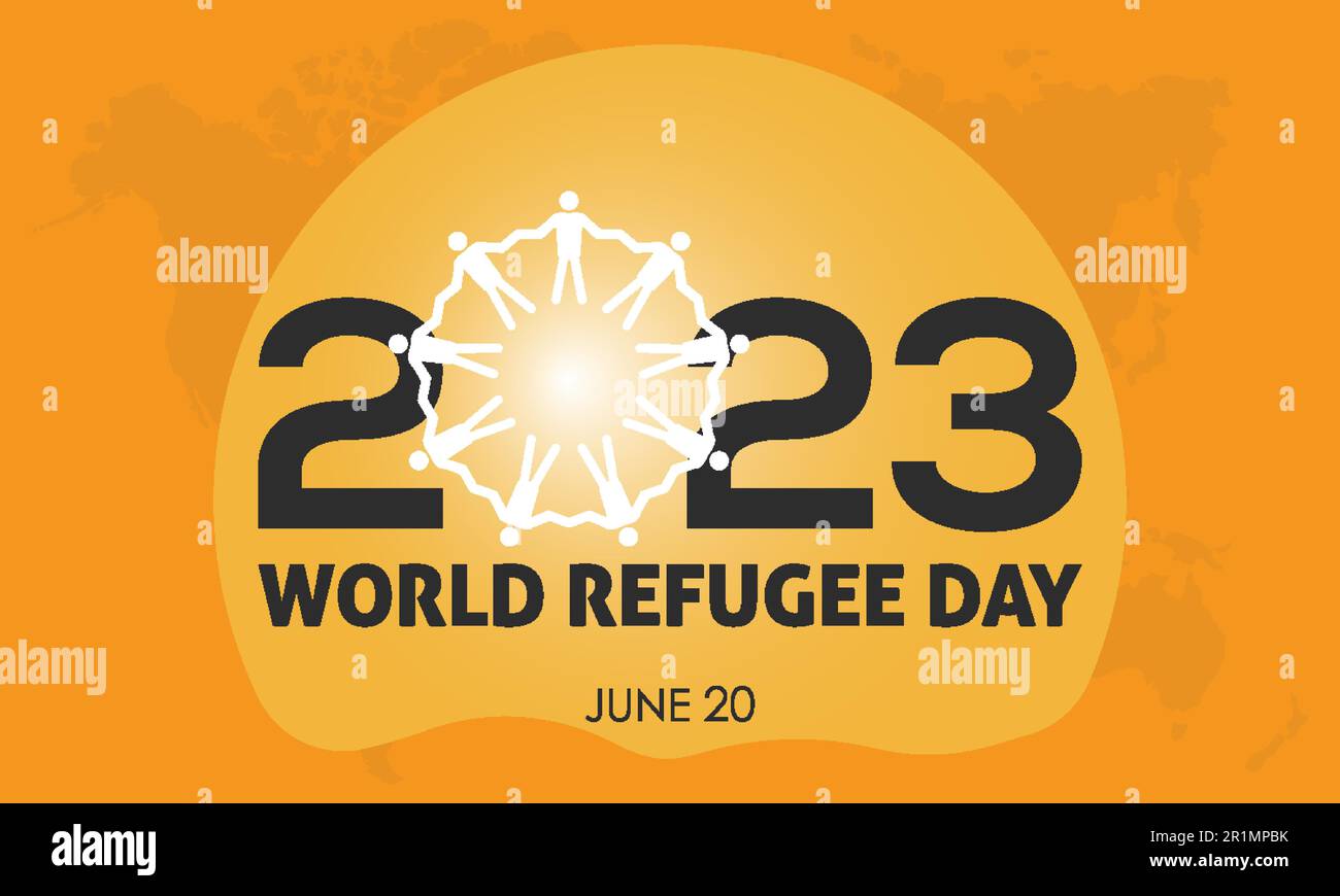 2023 Concept World Refugee Day Survival Human Life Vector Illustration Banner Template Stock Vektor