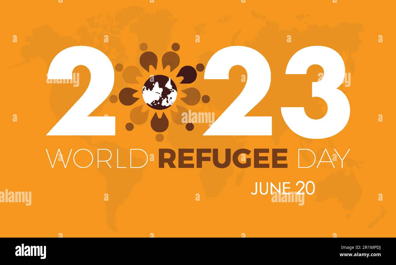 2023 Concept World Refugee Day Survival Human Life Vector Illustration Banner Template Stock Vektor