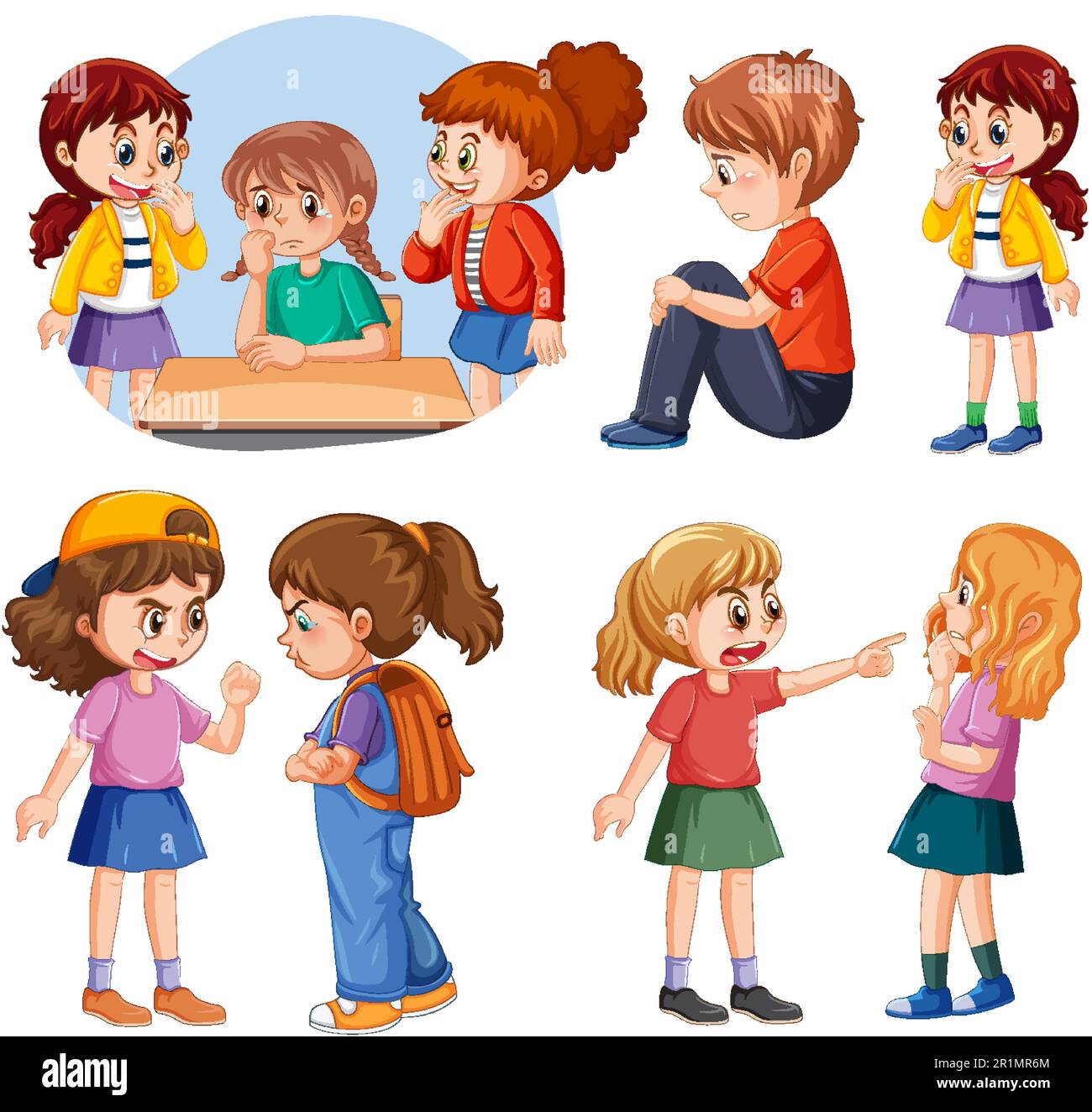 Set von Kindern Cartoon Charakter Illustration Stock Vektor