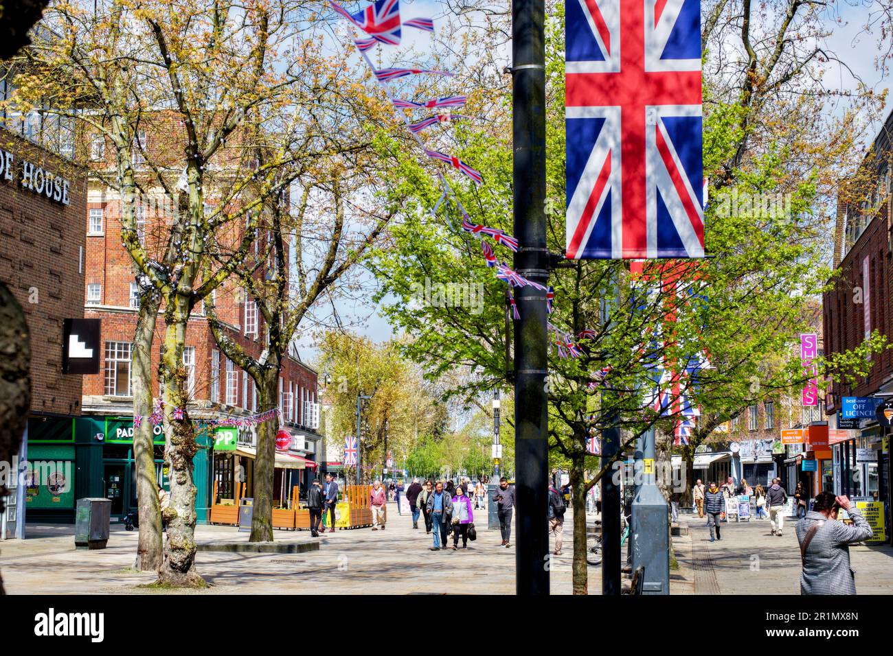 Die Parade, High Street, Watford, Herts, England, UK Stockfoto