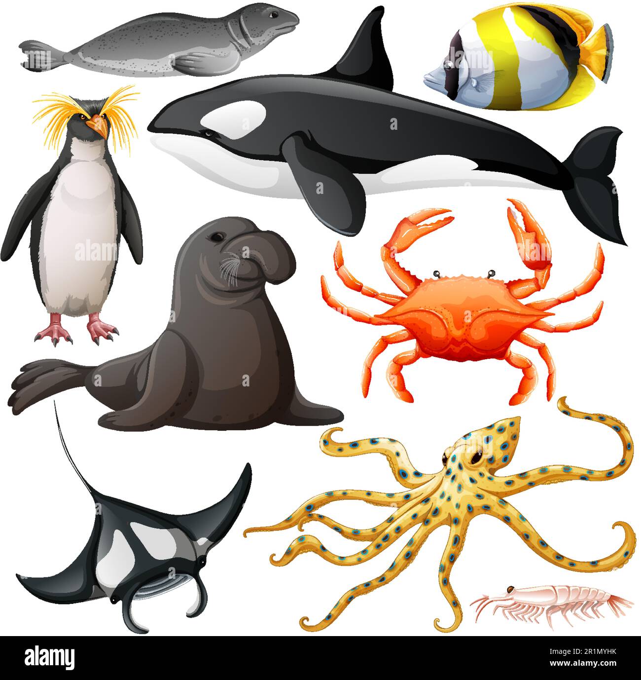 Abbildung der Sea Animals Vector Collection Stock Vektor