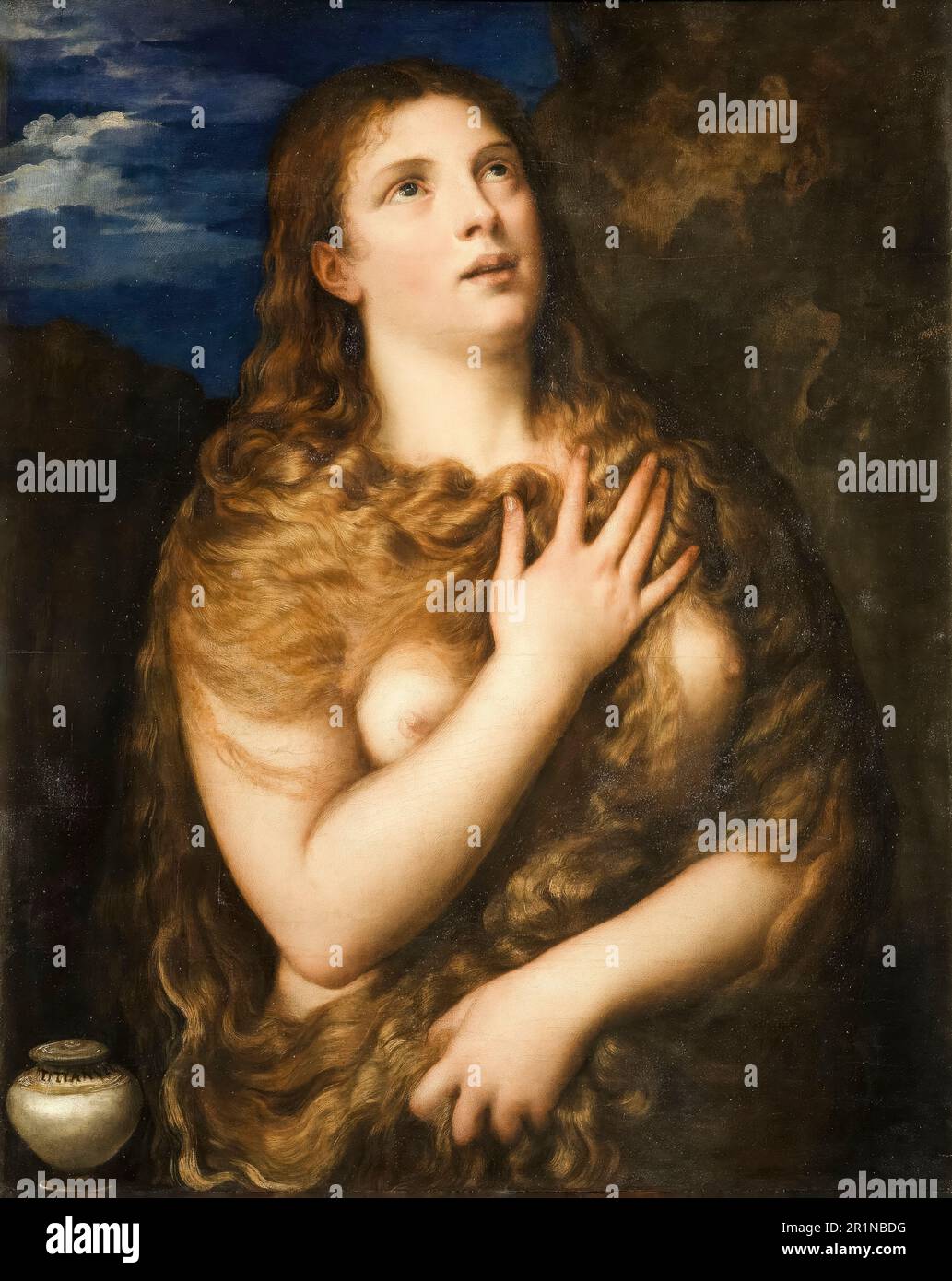 Die penitente Magdalena, Porträtgemälde von Tizian, Tiziano Vecellio, 1531-1535 Stockfoto
