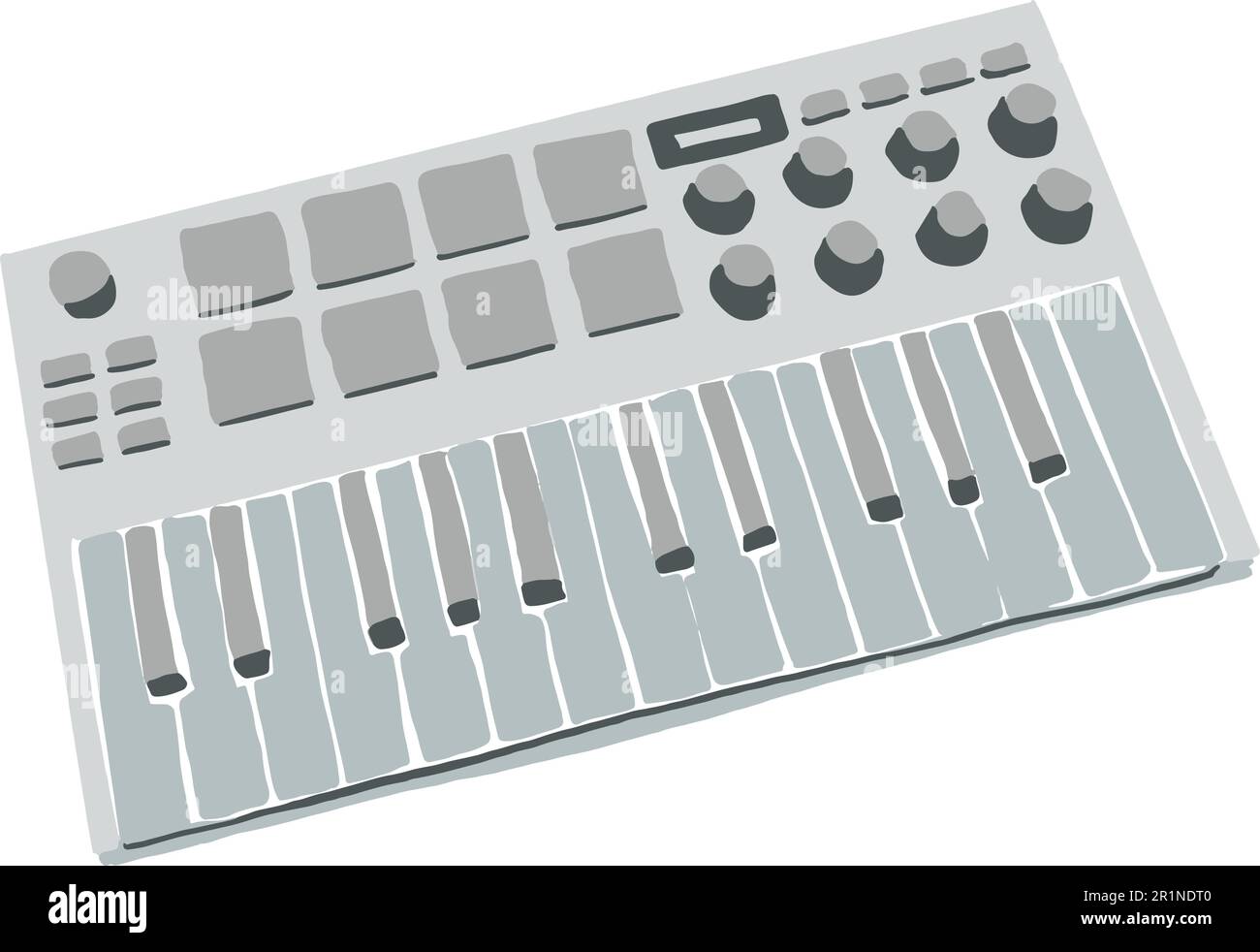 Isolierte graue MIDI-Tastatur Stock Vektor