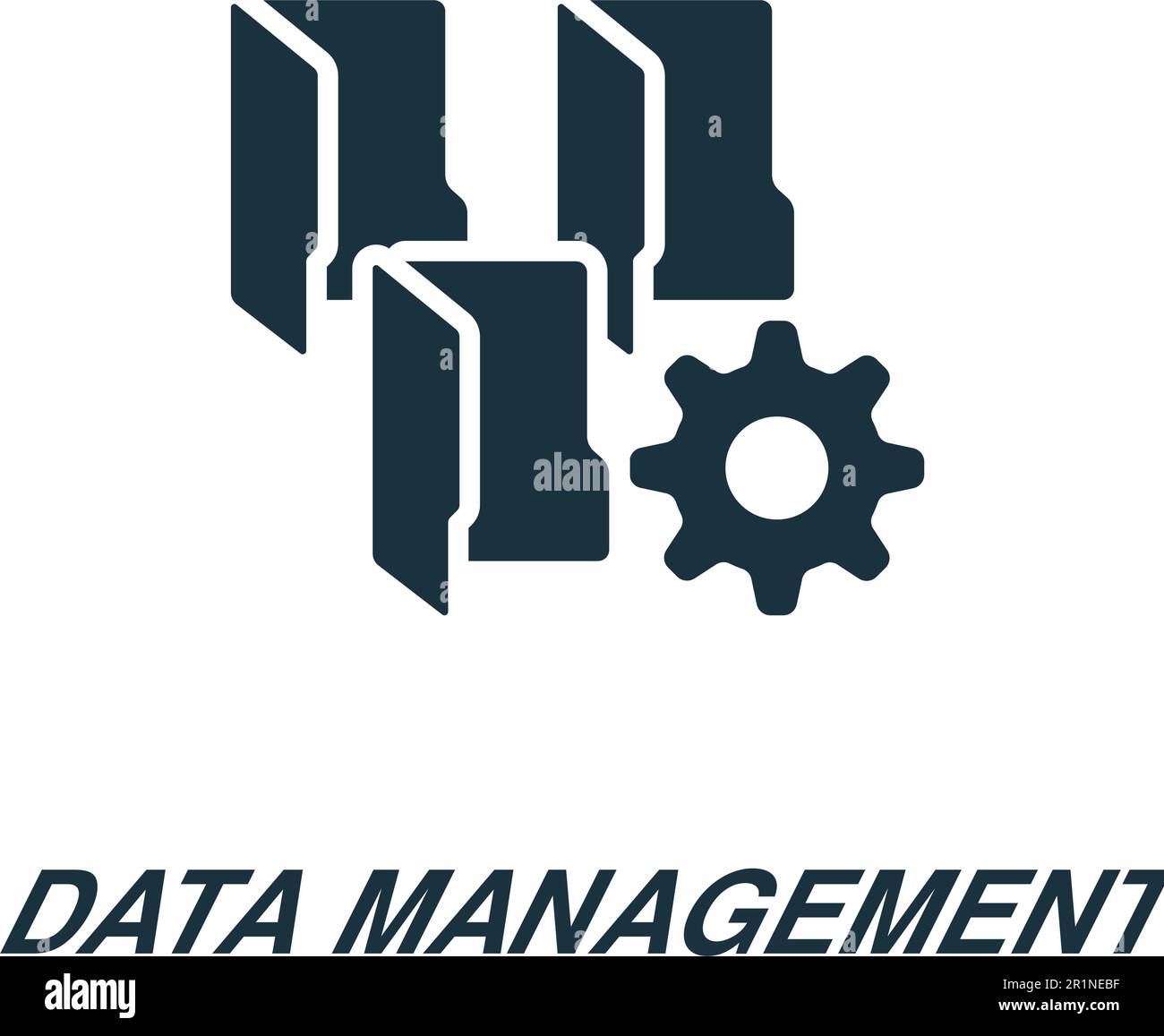 Symbol für Datenverwaltung. Monochromes einfaches Schild aus der Datenanalysesammlung. Datenverwaltungssymbol für Logo, Vorlagen, Webdesign und Infografiken. Stock Vektor