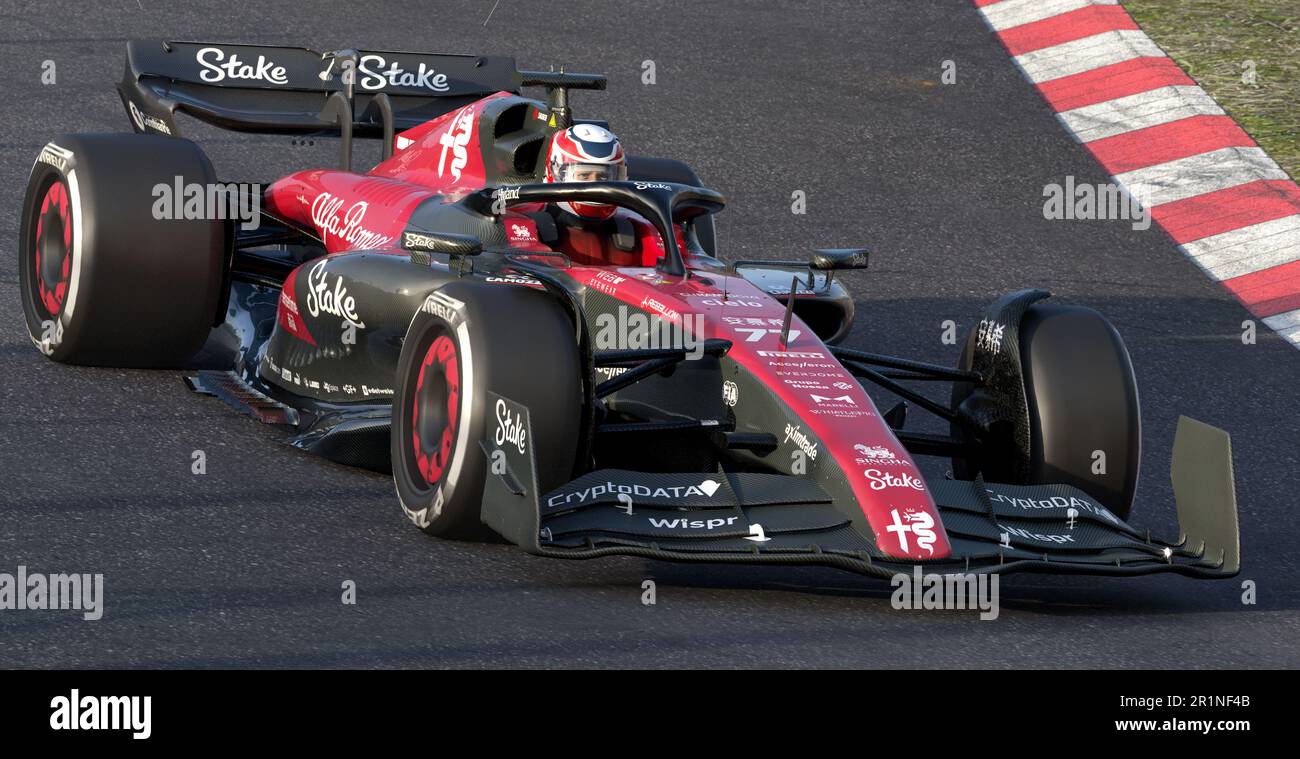 Alfa Romeo F1 Car. Formel 1 Grand Prix. Stockfoto