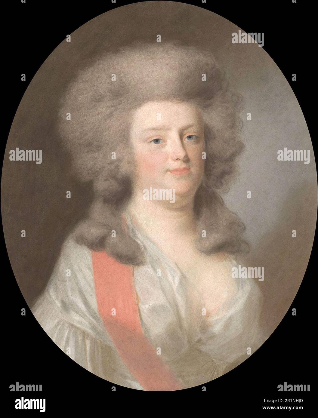 Augusta Maria Carolina aus Nassau-Weilburg (1764-1802). Nichte von William V., Prinz von Orange-Nassau, Tochter seiner Schwester Carolina, Gemälde von Johann Friedrich August Tischbein, Historische, digital restaurierte Reproduktion eines Originals aus dem 19. Jahrhundert / Augusta Maria Carolina von Nassau-Weilburg (1764-1802). Nichte von Wilhelm V., Prinz von Oranien-Nassau, Tochter seiner Schwester Carolina, Gemälde von Johann Friedrich August Tischbein, Historisch, digital restaurierte Reproduktion von einer Vorlage aus dem 19. Hundert Stockfoto