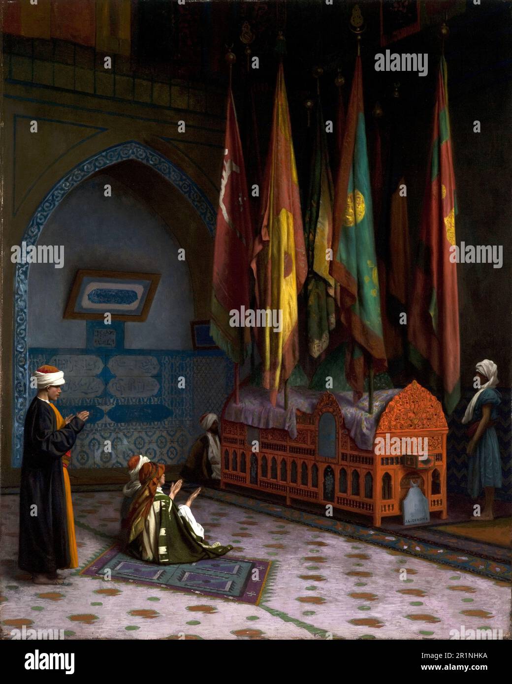 The Guardian at the Tomb of the Sultan, 1880, Gemälde von Jean-Leon Gerome, Historische, digital restaurierte Reproduktion eines Originals aus dem 19. Jahrhundert / der Wächter am Grab des Sultan, 1880, Gemälde von Jean-Leon Gerome, Historisch, digitale Restaurierte Reproduktion von einer Vorlage aus dem 19. Hundert Stockfoto