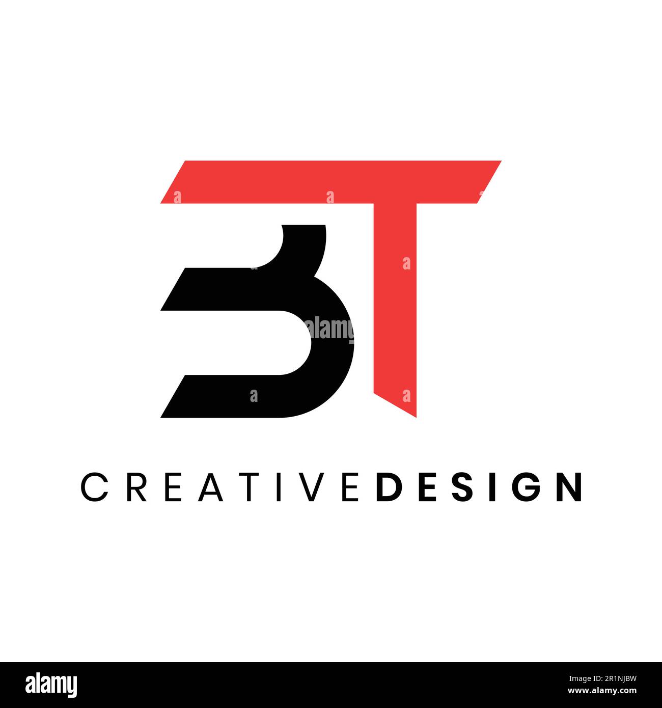 Abstrakter Vektor im BT-Logo-Design mit einzigartigem Buchstaben Stock Vektor