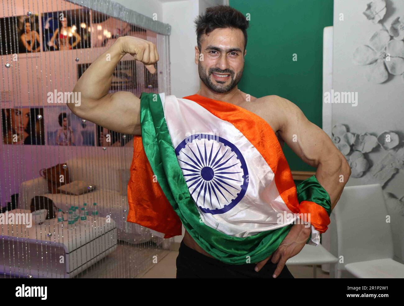 Rehaan Raas das, Mr India, Herens Physique Winner, indischer Schauspieler, indisches Modell, Mumbai, Indien, 12. Mai 2017 Stockfoto