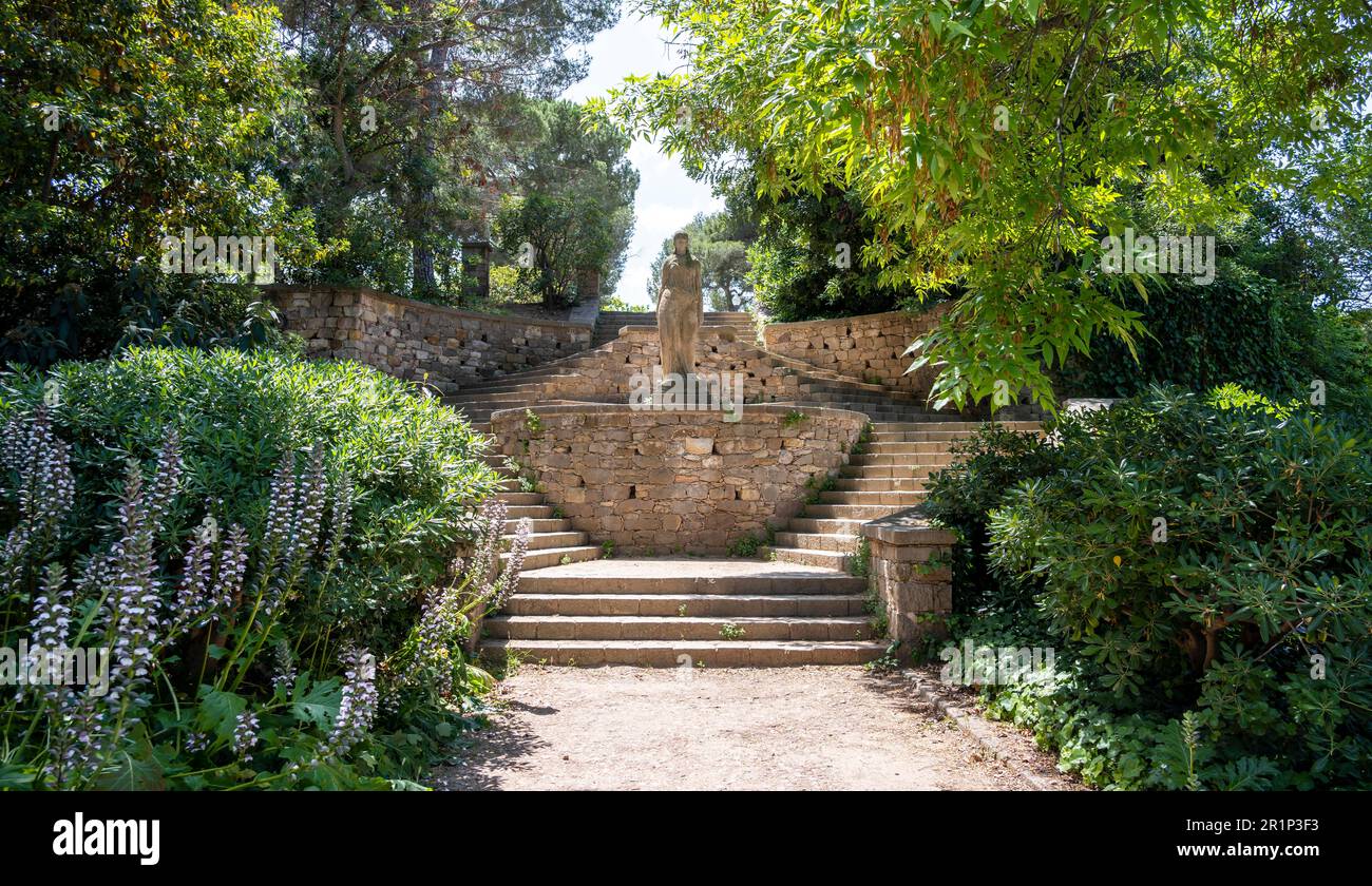 Wunderschöne Statue in einem Park, Barcelona, Katalonien, Spanien Stockfoto