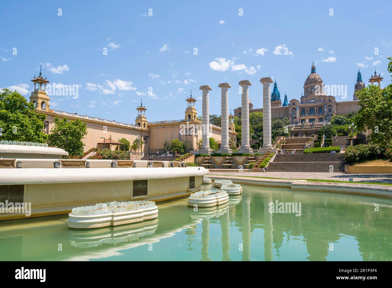 Palau Nacional, MNAC, Museu Nacional d'Art de Catalunya, Nationales Kunstmuseum von Katalonien auf Montjuic, Barcelona, Katalonien, Spanien Stockfoto