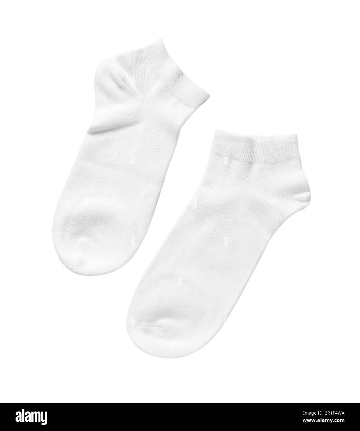 Paar Socken isoliert auf weiß, Draufsicht Stockfoto
