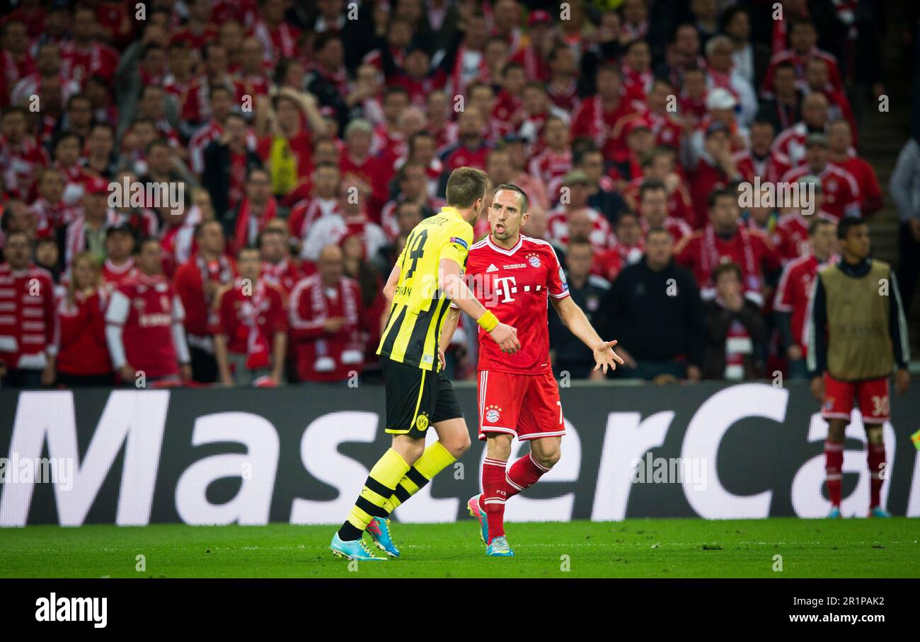 London, 25.05.2013, Wembley Kevin Großkreutz (BVB), Franck Ribery (München) Borussia Dortmund - FC Bayern München Champions League Finale der Herren Stockfoto