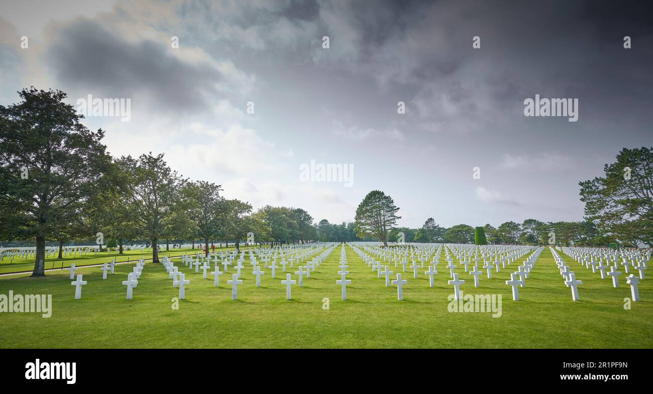 Frankreich, Normandie, Colleville sur Mer, amerikanischer Militärfriedhof, Omaha Beach Memorial Stockfoto