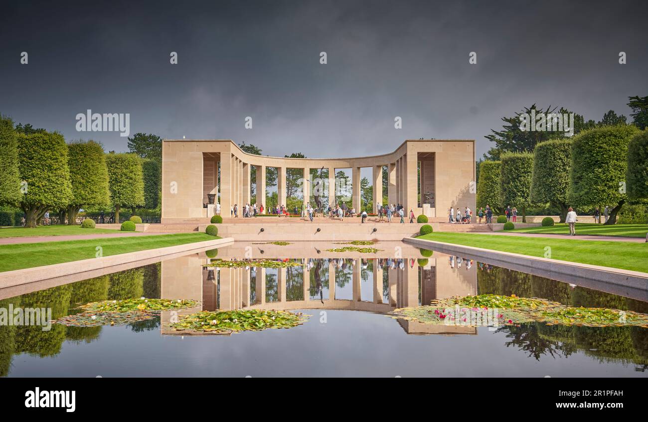 Frankreich, Normandie, Colleville sur Mer, amerikanischer Militärfriedhof, Omaha Beach Memorial Stockfoto