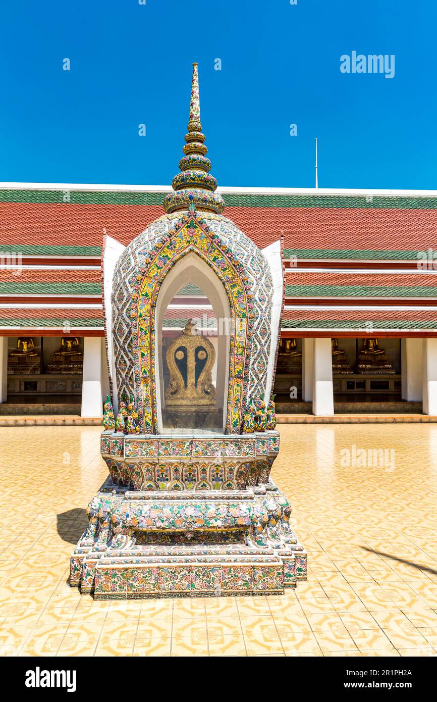 Bai Sema, Boundary Stone, Wat Saket, Tempel des Goldenen Berges, Wat Saket Ratcha Wora Maha Wihan, Bangkok, Thailand, Asien Stockfoto