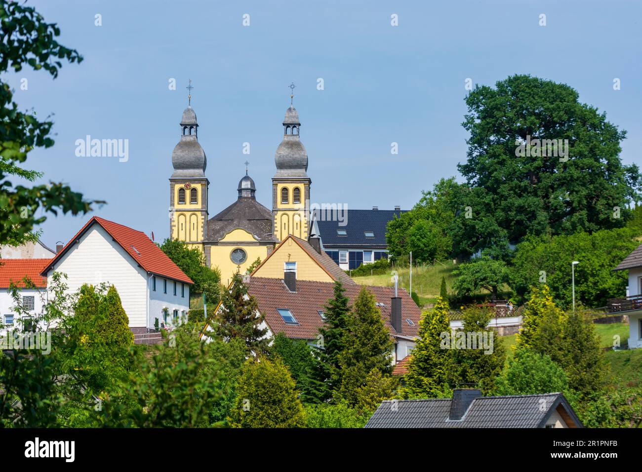 Marsberg, Kirche St. Maria Magdalena in Padberg in Sauerland, Nordrhein-Westfalen Stockfoto