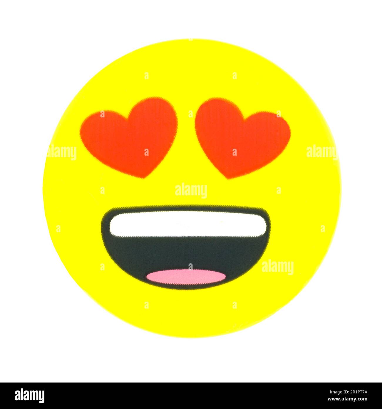 Lächelndes Gesicht mit Herz Augen Emoticon Stockfoto