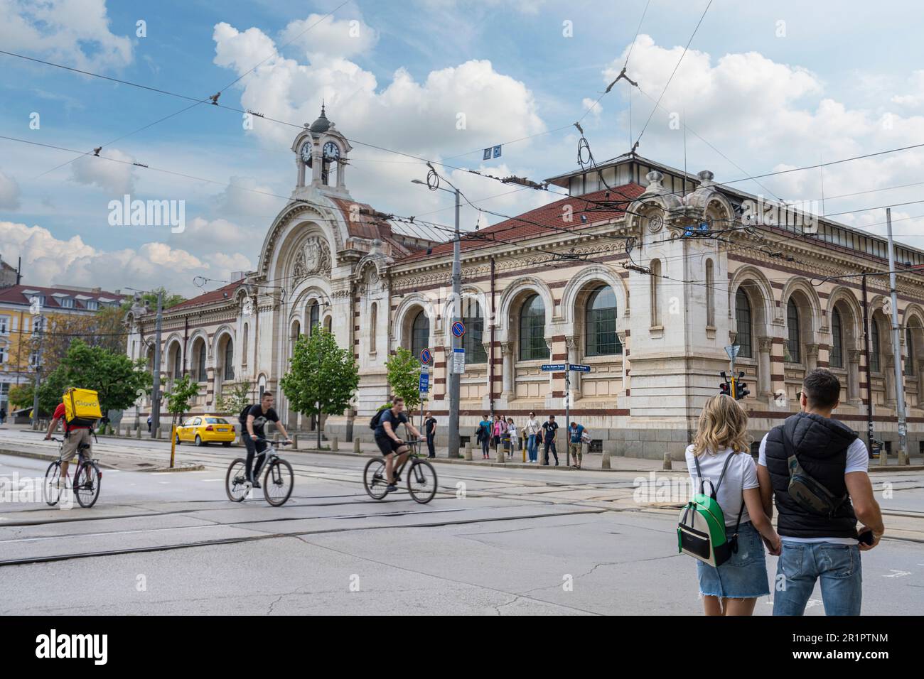 Sofia, Bulgarien. Mai 2023. Panoramablick auf das Leben in der Innenstadt Stockfoto