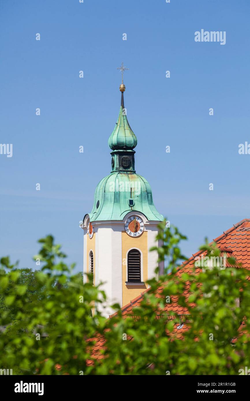 Kirche in Miesbach, Oberbayern, Bayern, Deutschland, Europa Stockfoto